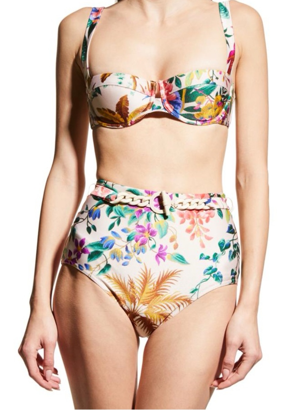 Zimmermann Tropicana floral high waist bikini bottoms